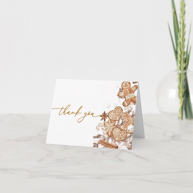 Winter Gingerbread Kinderdusche Danke Karte (Vorderseite)