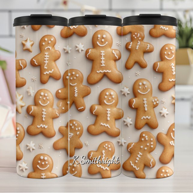 Winter-Gingerbread-Mosaik Thermosbecher (Von Creator hochgeladen)