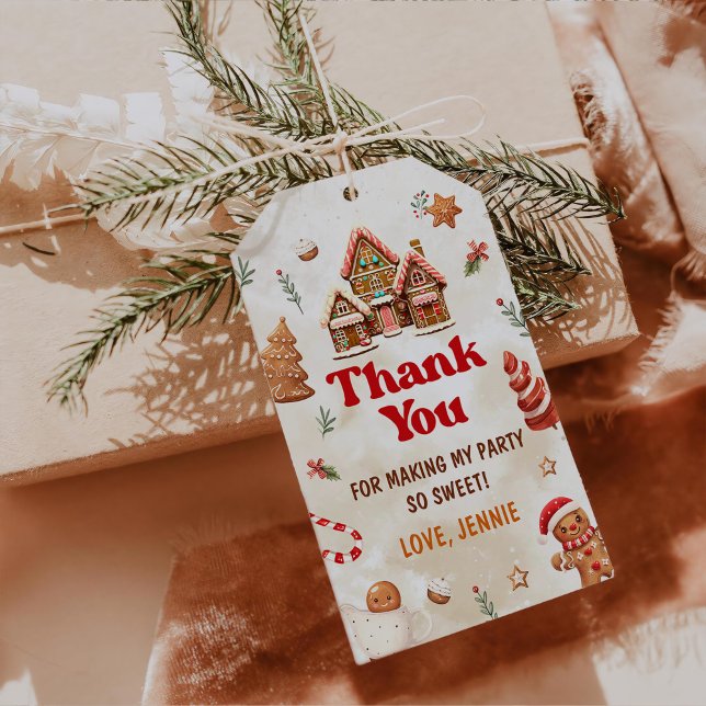 Winter Gingerbrot Haus Weihnachten 1. Geburtstag Geschenkanhänger (Von Creator hochgeladen)