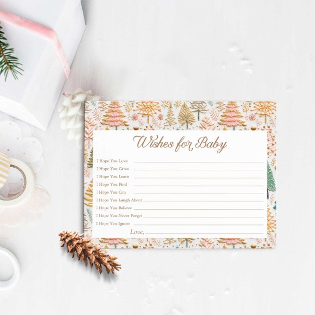 Winter Girl Baby Dusche Wünsche für Baby Card Postkarte (Winter Girl Baby Shower Wishes for Baby Card)