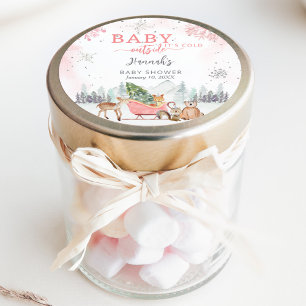 Winter Girl Baby It's Cold Outside Dusche Gefallen Runder Aufkleber