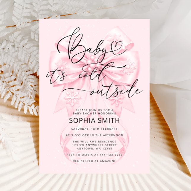 Winter Girl Baby Shower Baby Es ist kalt draußen Einladung (Von Creator hochgeladen)