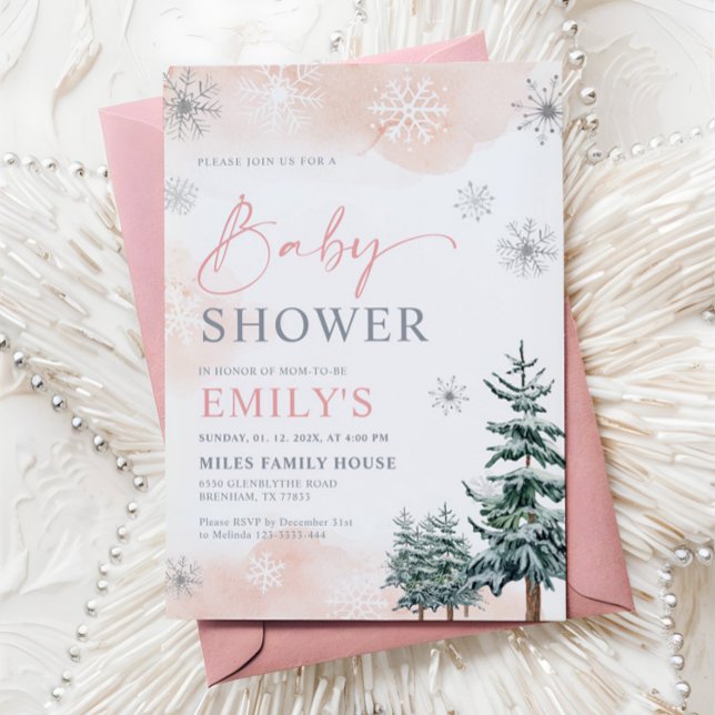 Winter Girl Baby Shower Einladung (Von Creator hochgeladen)
