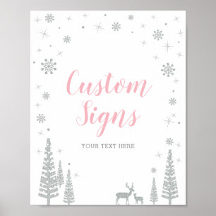 Winter-Girl-Baby-Shower-, Geburtstags-Party-Schild Poster