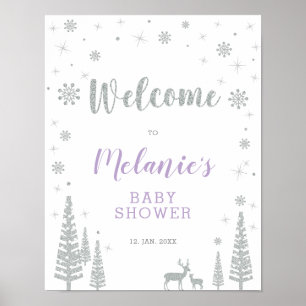 Winter-Girl-Baby-Shower, Sprinkle-Willkommensschil Poster