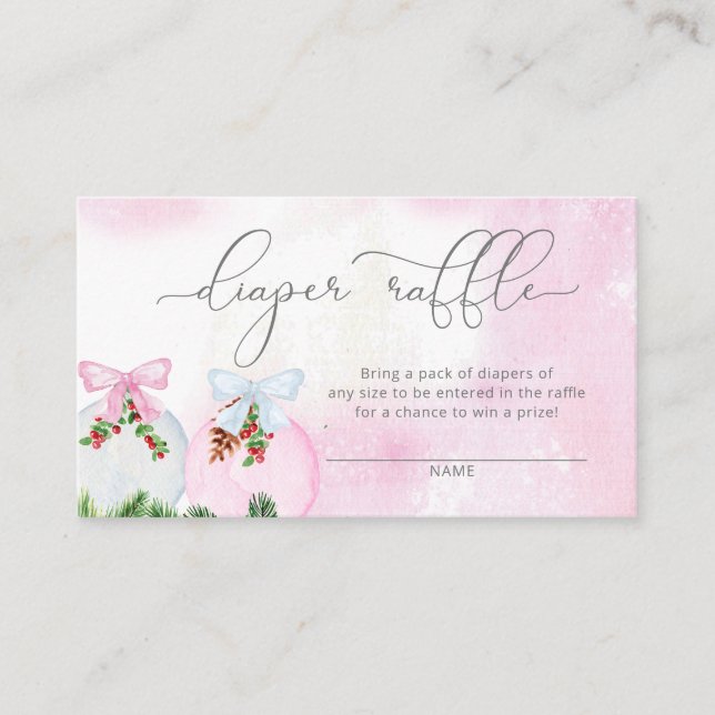 Winter Girl Duschdieger Tombola Begleitkarte (Vorderseite)