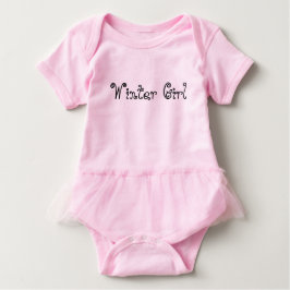 Winter Girl Typografie Tutu Baby Bodysuit T-shirt