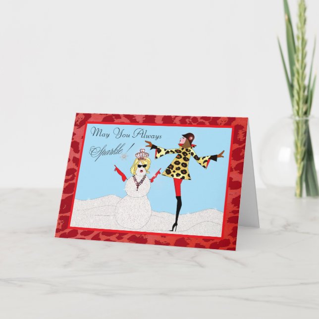 Winter-Glitzern DIVAtude Feiertagskarte (Vorderseite)