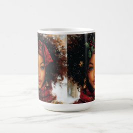 Winter Glow Afrocentric Queen – Holiday Art Kaffeetasse