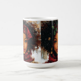 Winter Glow Afrocentric Queen – Holiday Art Kaffeetasse
