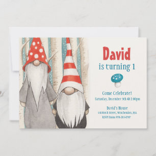 Winter Gnome Geburtstagsparty Einladung