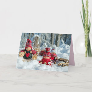 Winter-Gnome-Grußkarte Feiertagskarte