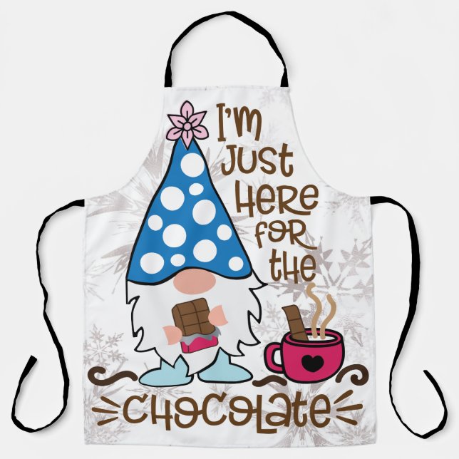 Winter Gnome I'm Just Here For The Chocolate Schürze (Vorderseite)
