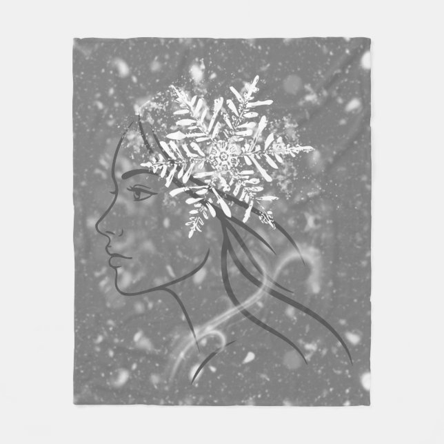 Winter Goddess – Feminine Seasonal Art Fleecedecke (Vorderseite)