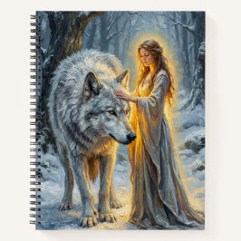 Winter Goddess & White Wolf Notizbuch