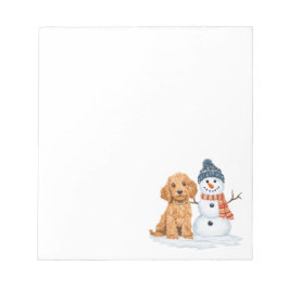 Winter Goldendoodle Dog Cute Snowman Notizblock