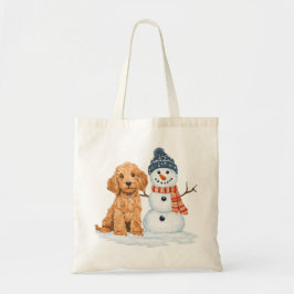 Winter Goldendoodle Dog Cute Snowman Tragetasche
