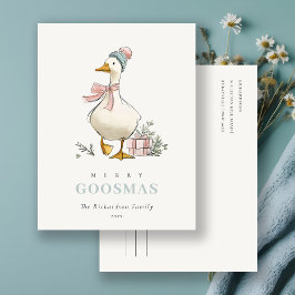 Winter Goose Christmas Funny Merry Goosmas Postkarte