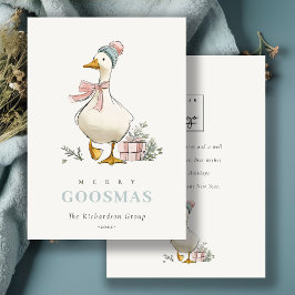 Winter Goose Christmas Goosmas Corporate Logo Feiertagskarte