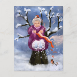 Winter Granny Abuela de Inverno Postkarte