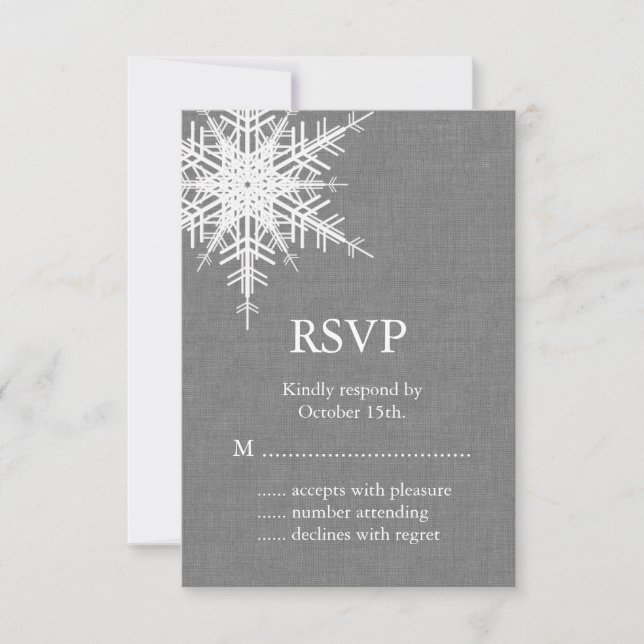 Winter Gray Burlap UAWG RSVP Karte (Vorderseite)