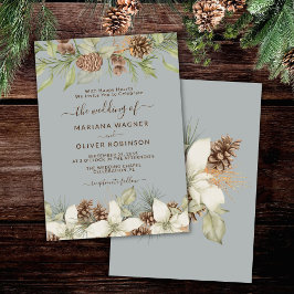 Winter Gray Elegant Script Wedding Einladung