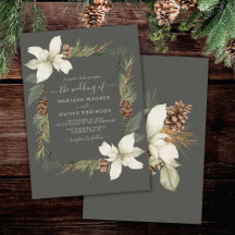 Winter Gray Elegant Script Wedding