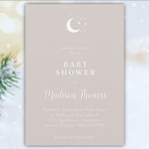 Winter Gray Moon and Stars