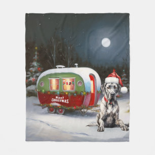 Winter Great Dane Caravan Weihnachtsabenteuer Fleecedecke