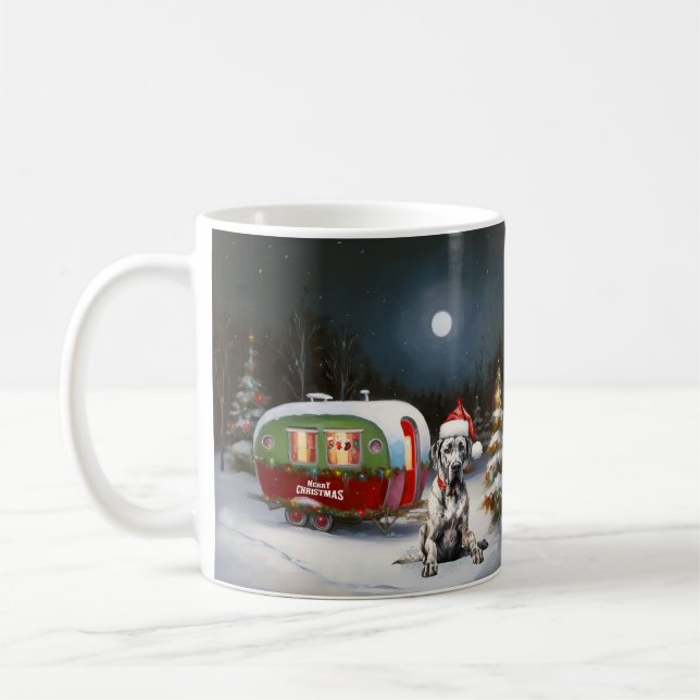 Winter Great Dane Caravan Weihnachtsabenteuer Kaffeetasse (Links)