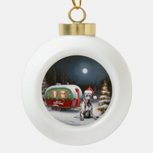 Winter Great Dane Caravan Weihnachtsabenteuer Keramik Kugel-Ornament