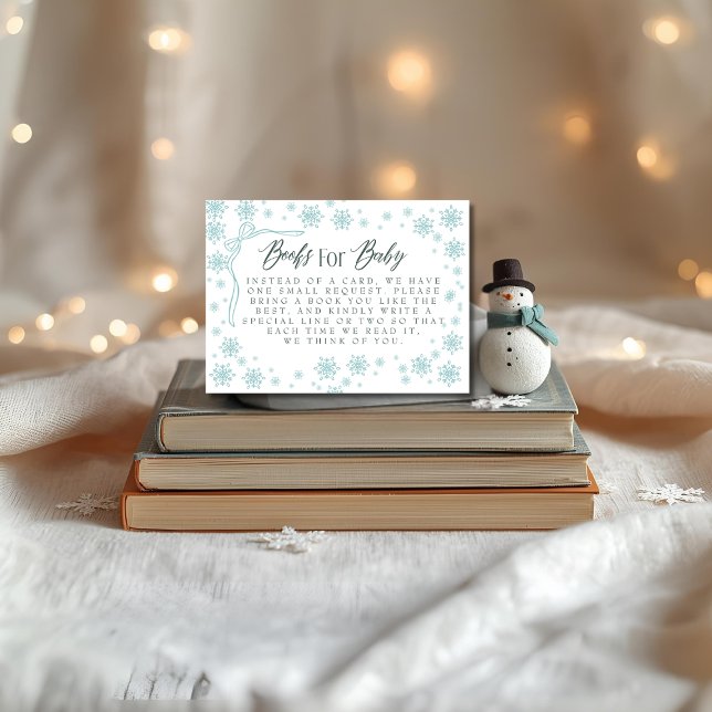 Winter Green Books for Baby Shooting Begleitkarte (Winter Green Books for Baby Baby Shower Enclosure Card)
