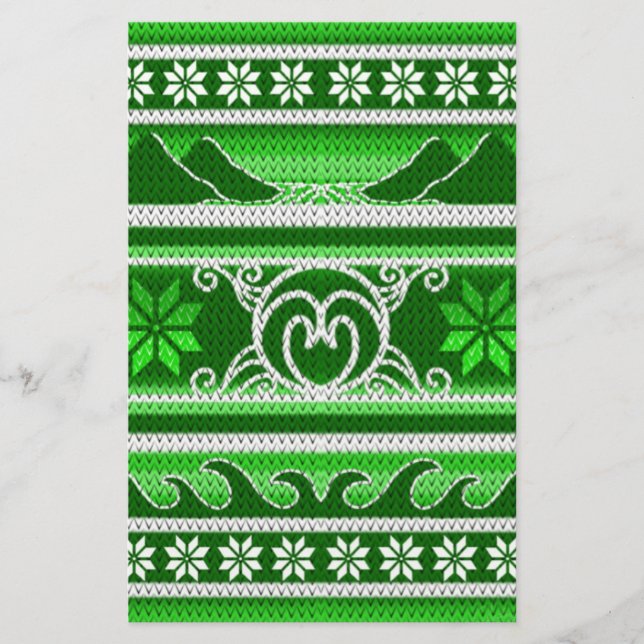 Winter Green Nordic Design Briefpapier (Vorderseite)