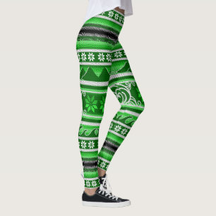 Winter Green Nordic Design Leggings
