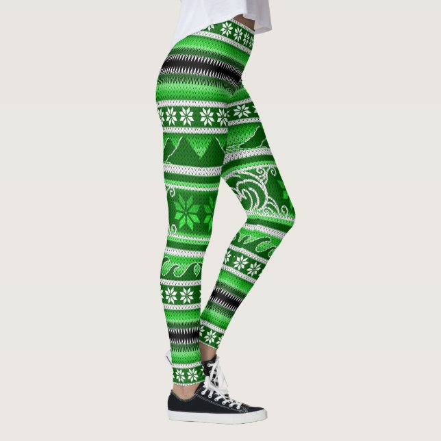Winter Green Nordic Design Leggings (Rechts)