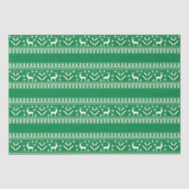 Winter Green und White Christmas Fair Isle Seidenpapier