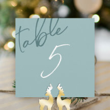 Winter Green, Wedding Tischnummer Card