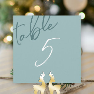 Winter Green, Wedding Tischnummer Card