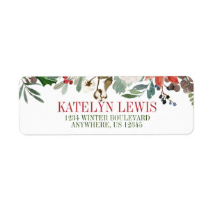 Winter Greenerity Address Labels mit Holly