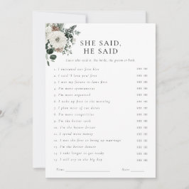 Winter Greenery Blumen, wo sie Spielkarte waren Einladung