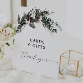 Winter Greenery Bouquet Cards and Gifts Zeichen Sockelschild