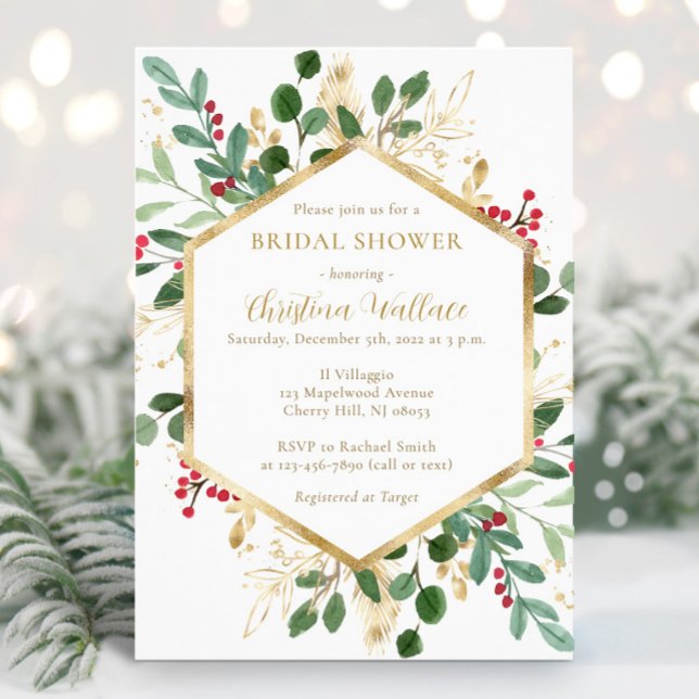 Winter Greenery Bridal Dusche Einladungen (Von Creator hochgeladen)