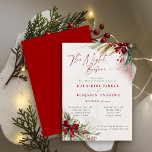 Winter Greenery Christmas Bow Wedding Probe Einladung<br><div class="desc">Set den Ton für eine festliche und elegante Feier mit diesem Winter Greenery Weihnachtsbummel Hochzeit Probe Einladung. Dieses Design mit üppiger Aquarellgrüne, einem klassischen, roten Urlaubsbogen und zeitlosen, weihnachtlich inspirierten Details verbindet den saisonalen Charme mit raffinierter Eleganz. Die Einladung eignet sich ideal für Paare, die ein Probe-Dinner im Winter oder...</div>