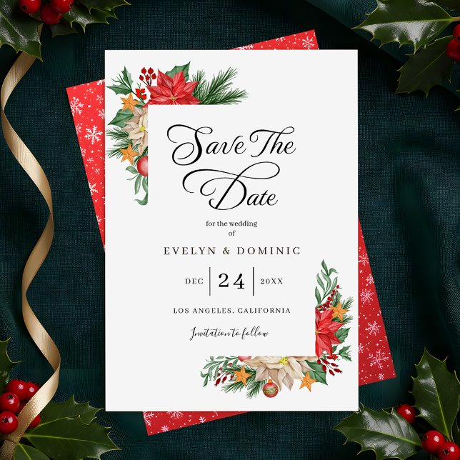 Winter Greenery Foliage Weihnachtsfeier Hochzeit Save The Date (Von Creator hochgeladen)