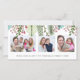 Winter Greenery Foto Collage Feiertagskarte