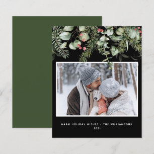 Winter Greenery Foto Foto Budget Holiday Card
