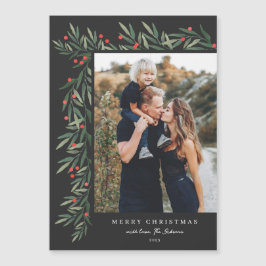 Winter Greenery Foto Weihnachten Magnetkarte