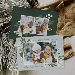 Winter Greenery | Fotokarte für den Urlaub Feiertagskarte