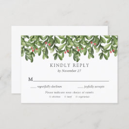 Winter Greenery Holly Wedding Einladung RSVP Karte