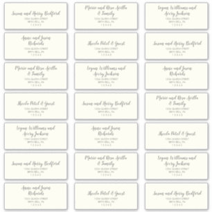 Winter Greenery Ivory Wedding Guest Address Labels